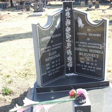 SIMONS Ellen 1898-1967 :: BLIGNAUT Georgina Hendrica nee SIMONS 1926-2008