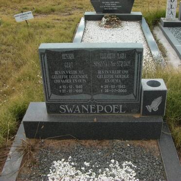 SWANEPOEL Hendrik Gert 1940-1999 &amp; Elizabeth Maria Susanna STRYDOM 1943-2003