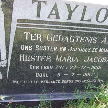 TAYLOR Hester Maria Jacoba nee VAN ZYL 1938-1967