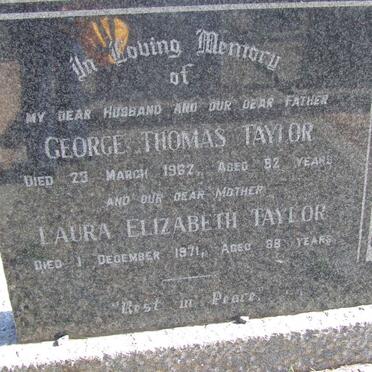 TAYLOR George Thomas -1962 &amp; Laura Elizabeth -1971