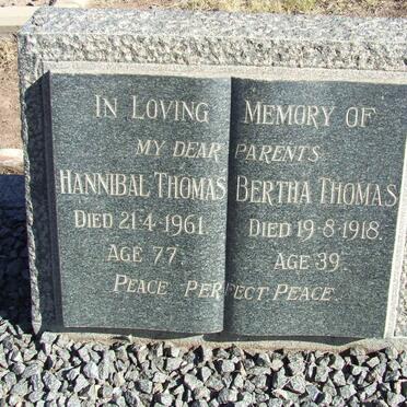 THOMAS Hannibal -1961 &amp; Bertha -1918
