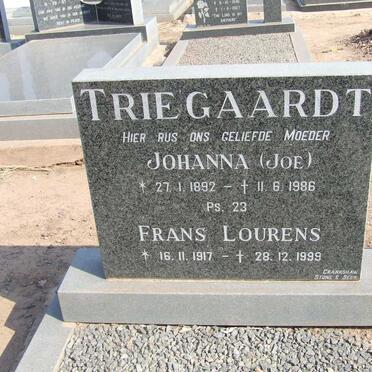 TRIEGAARDT Frans Lourens 1917-1999 &amp; Johanna 1892-1986