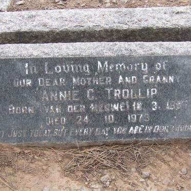 TROLLIP M.J. 1899-1953 &amp; Annie C. VAN DER MERWE 1887-1979