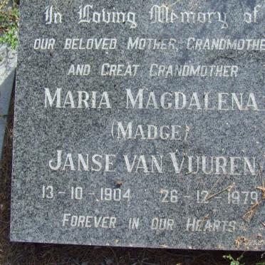 VUUREN Maria Magdalena, Janse van 1904-1979
