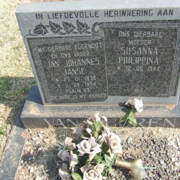 VUUREN Jan Johannes, Janse van 1936-1994 &amp; Susanna Philippina 1942-