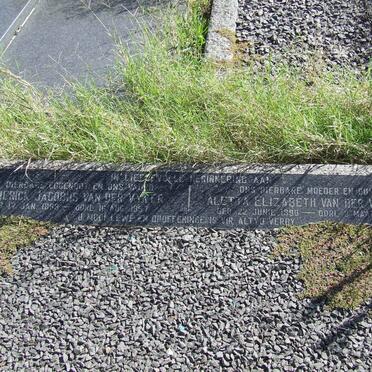 VYVER Frederick Jacobus, van der 1888-1957 &amp; Aletta Elizabeth 1890-1965