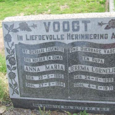 VOOGT Jeremia Cornelius 1899-1971 &amp; Anna Maria 1905-1984