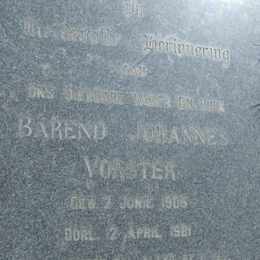VORSTER Barend Johannes 1906-1981