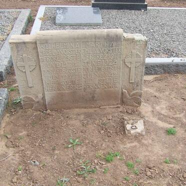VORSTER Welhelmina Cecelia 1924-1942 :: VORSTER Martha Emilia 1924-1942