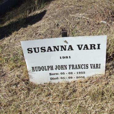 VARI Rudolph John Francis 1955-2006 &amp; Susanna -1981
