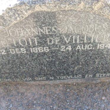 VILLIERS Johannes Jacobus, du Toit de 1866-1945