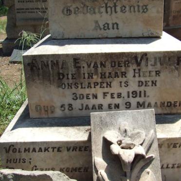VIJVER Anna E., van der -1911