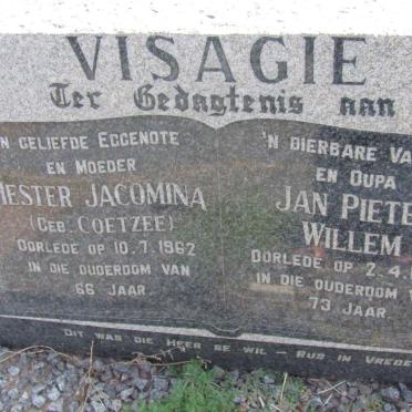 VISAGIE Jan Pieter Willem -1964 &amp; Hester Jacomina COETZEE -1962