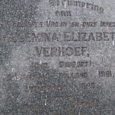 VERHOEF Willemina Elizabeth nee BUSOUET 1881-1949