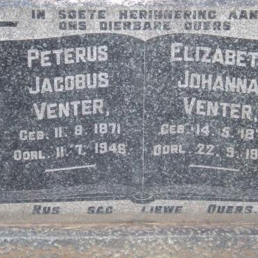 VENTER Petrus Jacobus 1871-1946 &amp; Elizabeth Johanna 1870-1954