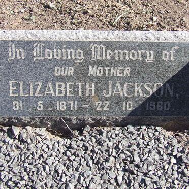 JACKSON Elizabeth 1871-1960