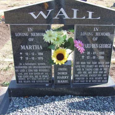 WALL Edward Ben George 1935-2009 :: WALL Martha 1894-1976