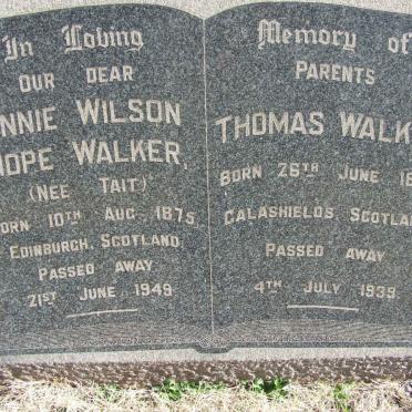 WALKER Thomas 1872-1939 &amp; Annie Wilson Hope TAIT 1875-1949