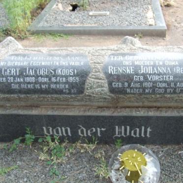 WALT Gert Jacobus, van der 1908-1959 &amp; Renske Johanna VORSTER 1901-1991