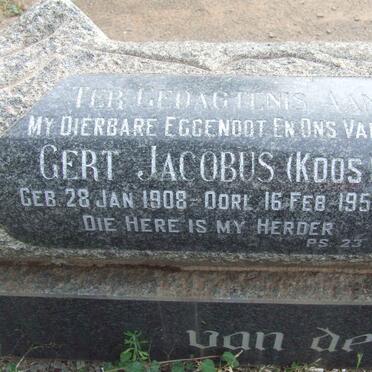 WALT Gert Jacobus, van der 1908-1959