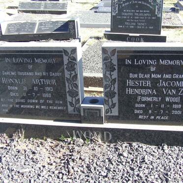 WOOD Ronald Arthur 1913-1968 &amp; Hester Jacomina Hendrina VAN ZYL, formerly WOOD 1918-2001