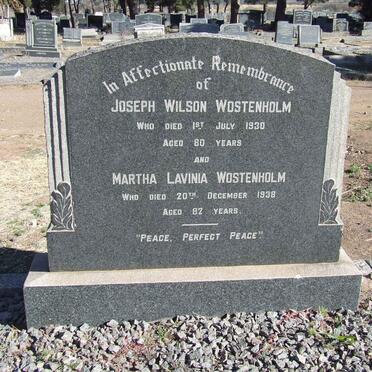 WOSTENHOLM Joseph Wilson -1930 &amp; Martha Lavinia -1938