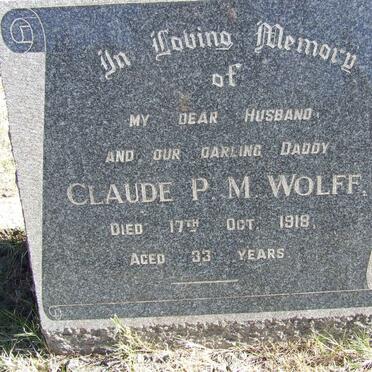 WOLFF Claude P.M. -1918 