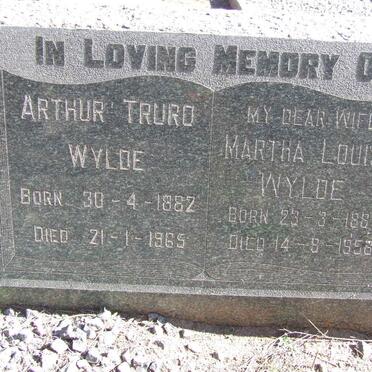 WYLDE Arthur Truro 1882-1965 &amp; Martha Louisa 1887-1956