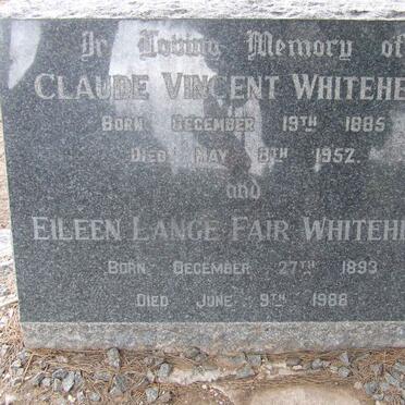 WHITEHEAD Claude Vincent 1885-1952 &amp; Eileen Lange Fair 1893-1988