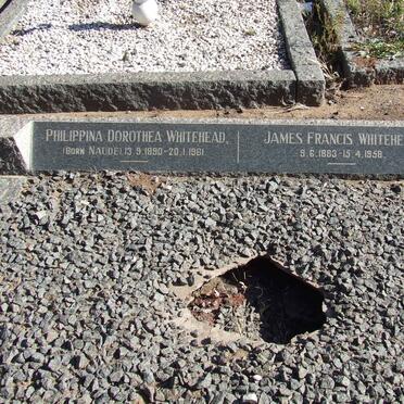 WHITEHEAD James Francis 1883-1958 &amp; Philippina Dorothea NAUDE 1890-1961