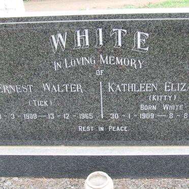 WHITE Ernest Walter 1909-1965 &amp; Kathleen Elizabeth WHITE 1909-1974
