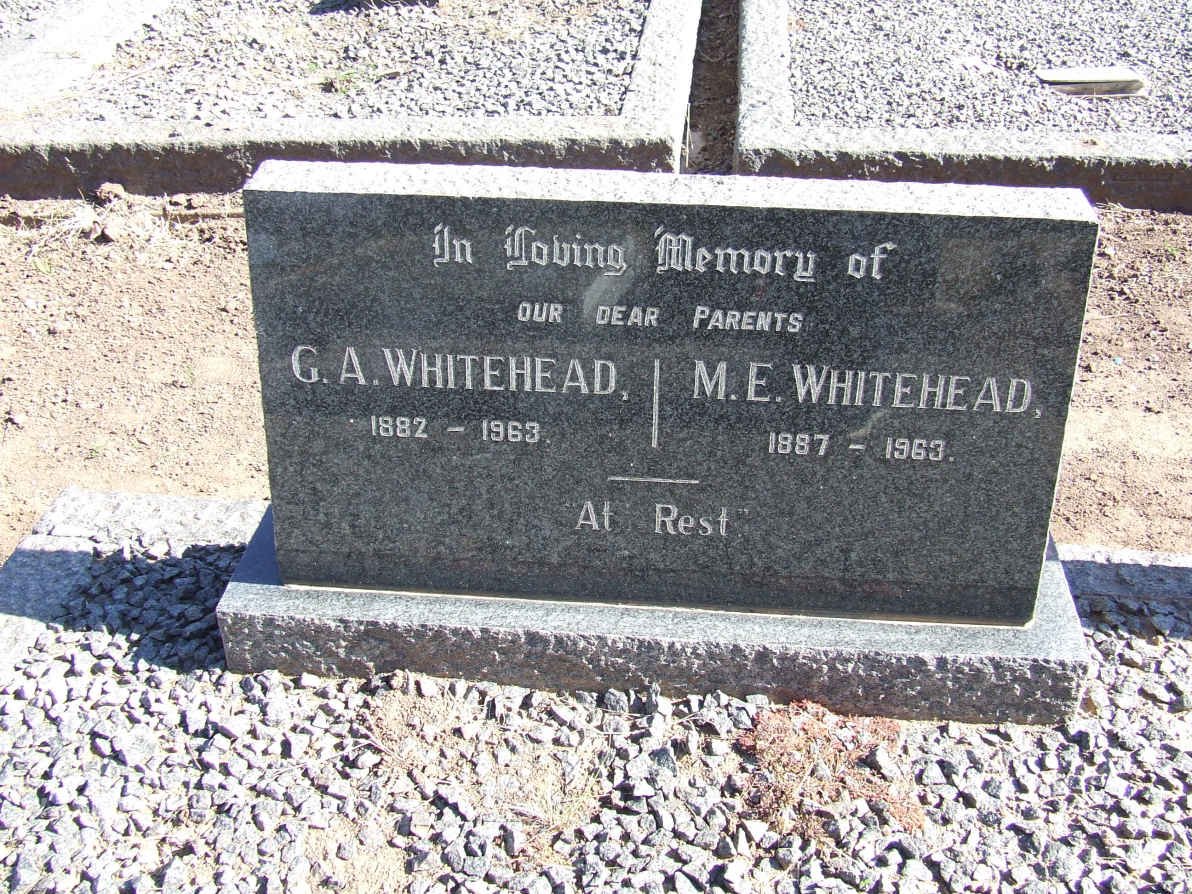 WHITEHEAD G.A. 1882-1963 &amp; M.E. 1887-1963