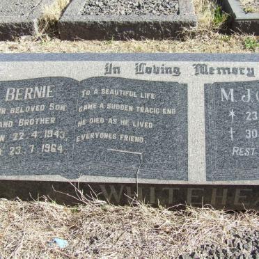 WHITEHEAD A.B.F. 1916-1993:: WHITEHEAD M.J. 1918-1987 :: WHITEHEAD Bernie 1943-1964