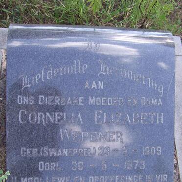 WEPENER Cornelia Elizabeth nee SWANEPOEL 1909-1973