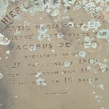 WET Elsie Maria, de nee COETZER -1969