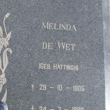 WET Melinda, de nee HATTINGH 1905-1990