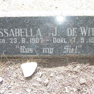 WITT Issabella J., de 1907-1944