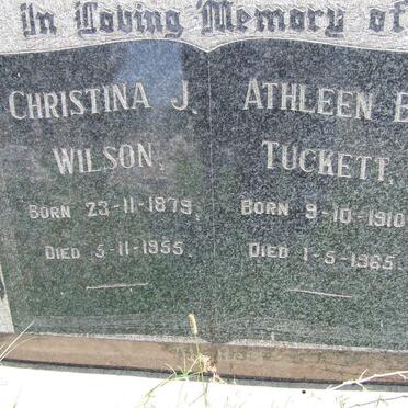 WILSON Christina J 1879-1955 :: TUCKETT Athleen B. 1910-1965