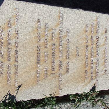 WILSON George William 1894-1927 &amp; Alice Elizabeth Ann RUNCIMAN 1893-1944