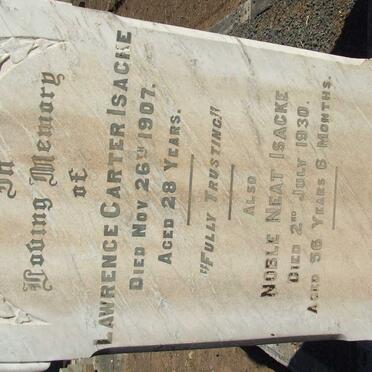 ISACKE Lawrence Carter -1907 :: ISACKE Noble Neat -1930