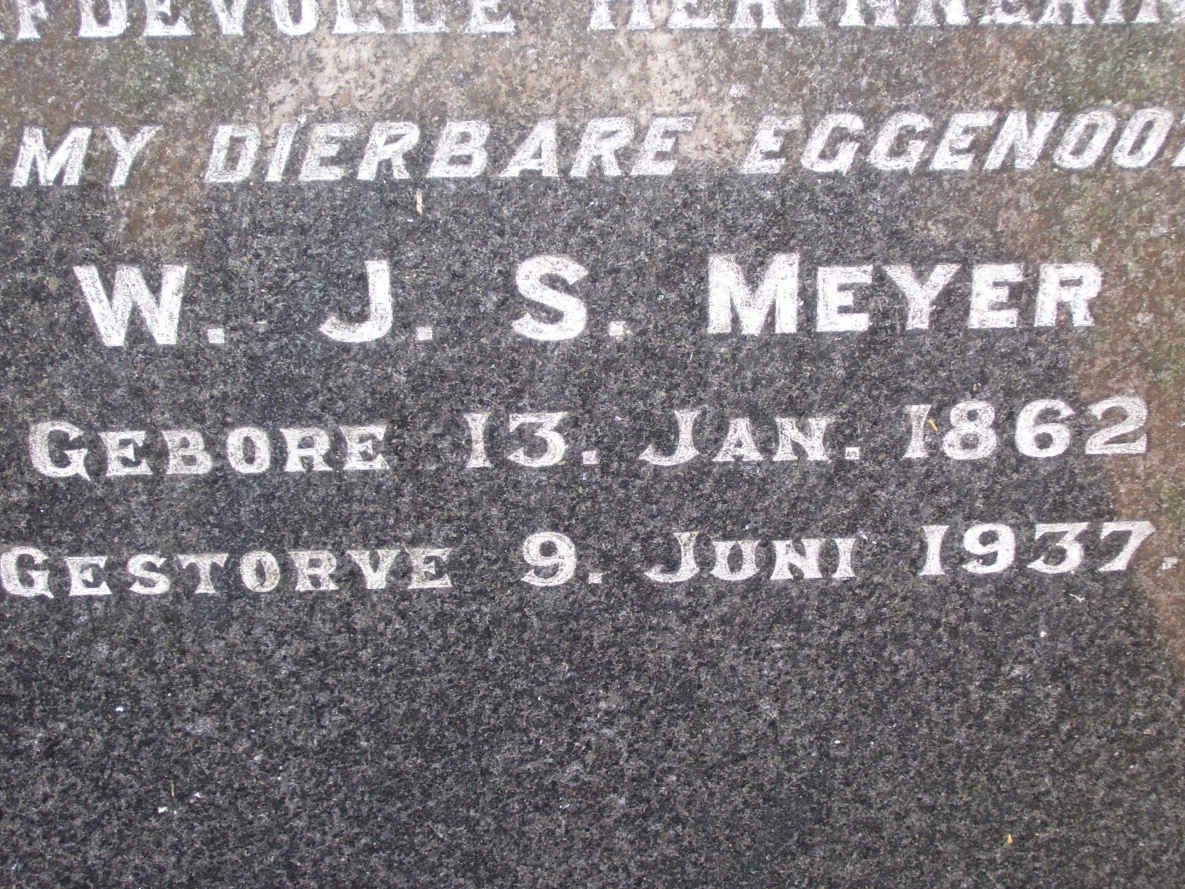 MEYER W.J.S. 1862-1937