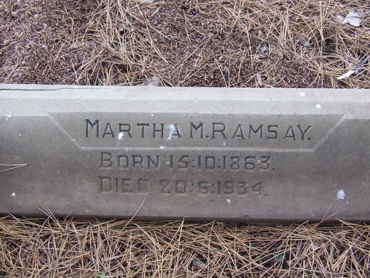 RAMSAY Martha M. 1863-1934