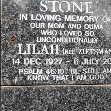 STONE Lilah nee ZIETSMAN 1927-2004