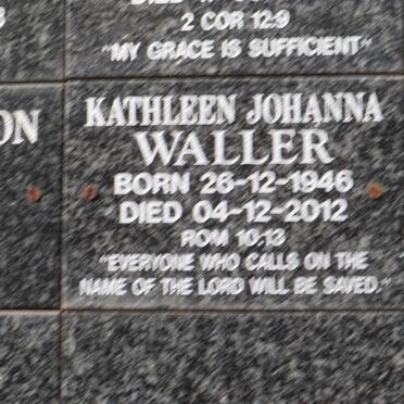 WALLER Kathleen Johanna 1946-2012