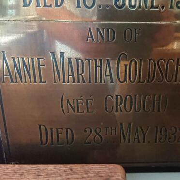 GOLDSCHMIDT Annie Martha nee CROUCH -1932