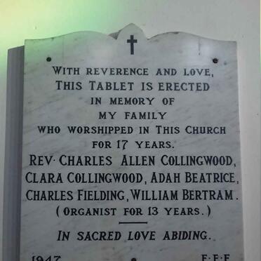 COLLINGWOOD Charles Allen :: COLLINGWOOD Clara :: BEATRICE Adah :: FIELDING Charles :: BERTRAM William