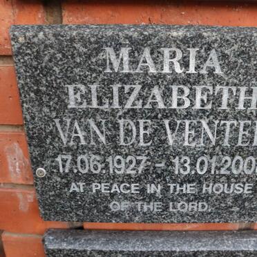 VENTER Maria Elizabeth, van de 1927-2008