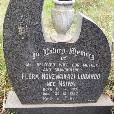 LUBANDO Flora Nonzwakazi nee MSIWA 1929-1983