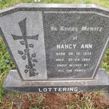 LOTTERING Nancy Ann 1938-1985