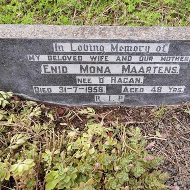 MAARTENS Enid Mona nee O'HAGAN -1958